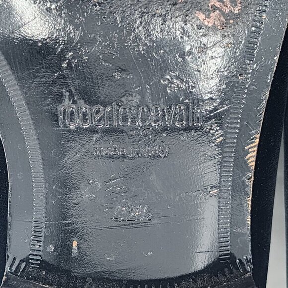 ROBERTO CAVALLI Men's Black Velvet Embroidered Loafers - Picture 9 of 10